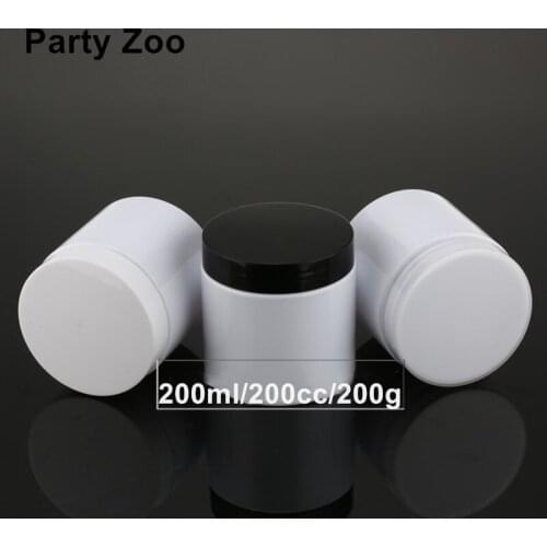 150 x 200g White PET Jar with Clear/White/Black PP Lid 200CC Plastic Pearl Essence Storage Can Containers Wholesale