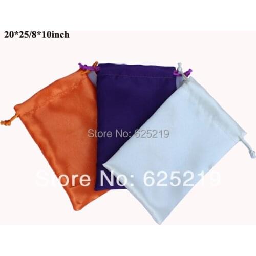 20*25cm/8*10inch large size satin gift packaging pouches bag with drawstring mix color choose 50pcs/lot customize size & logo