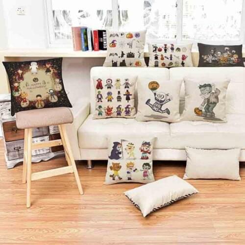 2018 Halloween Decoration Cartoon Creepy Home Sofa Throw Pillow Case Vampire Mummy Ghost Spider Net Living Room Cushion Cover