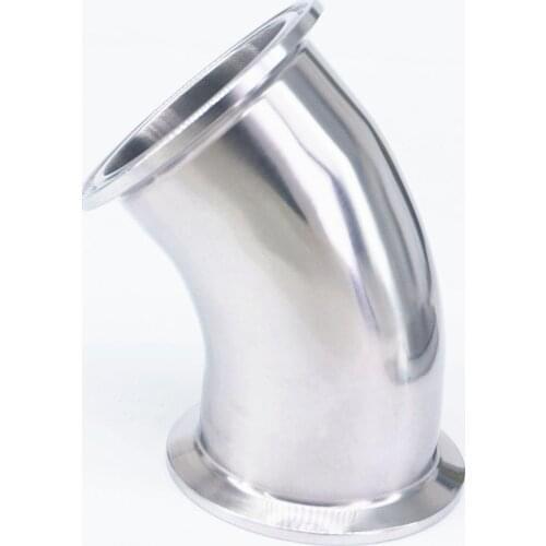 51mm Pipe OD 2" Tri Clamp 304 Stainless Steel Sanitary 45 Degree Elbow Pipe Fitting For Homebrew Diary Product
