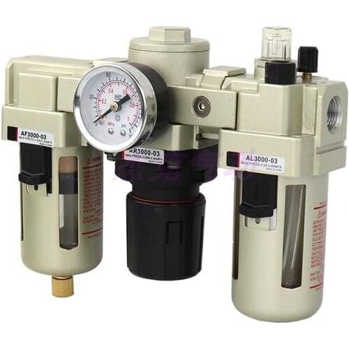 AC AC2000smc Air Source Three-Piece Oil-Water Separator AF + AR + Al = AC Compressed Air Pressure Regulating Filter