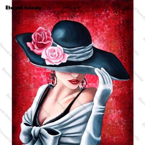 Rose Woman Diamond Painting Full Square/Round Drill 5D Diy Handmade Diamond Embroidery Wall Art Cross Stitch Mosaic Home Decor