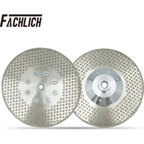 2pcs Electroplated Diamond Grinding Saw Blade Cutting Disc both Side Coated Diamond Disc For Granite & Marble Dia 7inch/180mm