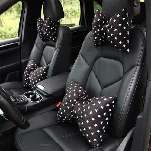 Car Headrest Star Pattern Pillows Cushion Auto for Women Seatbelt Protect Lumbar Fashionable Head Rest Seat Goods Accessories