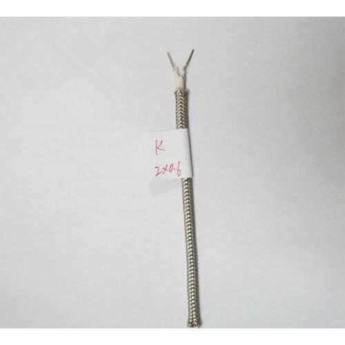 Free Ship 10M K Type Temperature Sensor 2*0.6mm THERMO-COUPLE WIRE Metal Net Stainless Steel Wire Sheilding Thermocouple Wires