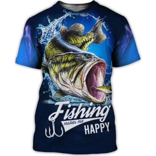 Beautiful pattern Fishing 3D Printed men t shirt Harajuku Fashion Short sleeve shirt summer streetwear Unisex tshirt DY115