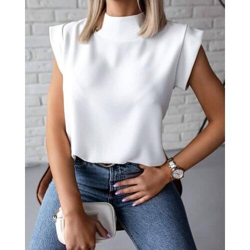 Large Size Women T-Shirt Summer Short Sleeve New Casual White Black Tshirt Half Turtleneck 2XL Office Lady Tshirts Work Wear