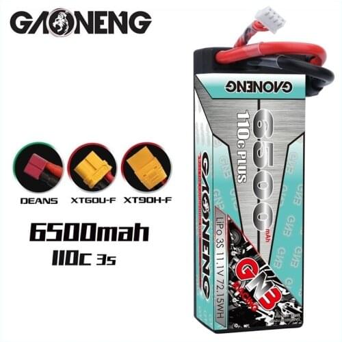 Gaoneng GNB 6500mAh 11.1V 110C 3S Lipo Battery T XT60 XT90 EC5 XT150 Plug voor RC HSP 1/8 1/10 Buggy RC Auto Axiale Scx10 RC