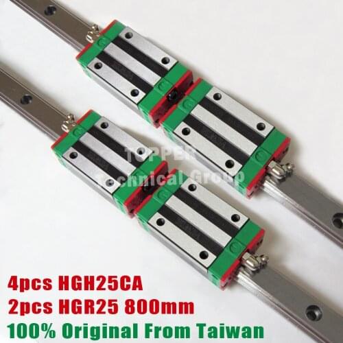HIWIN HGH25CA linear guide blocks with 25mm rail HGR25 800mm for cnc set High efficiency HGH25 for CNC parts
