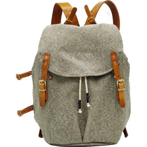 Paratrooper Bag Canvas Retro Outdoor Backpack Men and Women Casual School Bag Large Capacity Solid Color