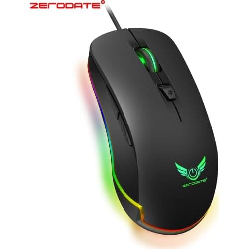 ZEROGATE S600 Adjustable 4800DPI Ergonomic USB Wired RGB Backlit Notebook Desktop Gaming Mouse,Macro Definition Gaming Mouse