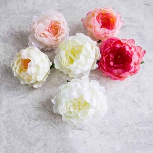 Artificial Peony flower head Silk flower heads accessories fake flower for wedding decoration DIY headdress peony flowers decora