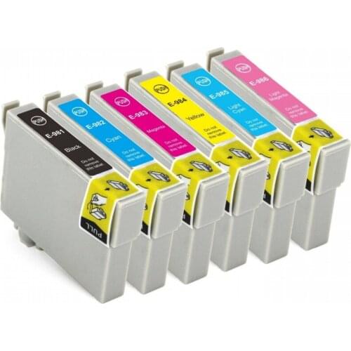 Full Ink 6 PCS Ink Cartridge T0981 T0982 T0983 T0984 T0985 T0986 for Epson 700 800 710 810 600 725 835 837 730 With Chip