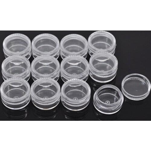 2PCS DoreenBeads Plastic Storage Containers Round Transparent 30mm(1 1/8") x 3cm(1 1/8") S Size