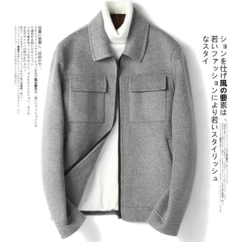 Short Wool Korean Spring Autumn Jacket Double-sided Woolen Men Coat Overcoat Manteau Homme 2020 G-01-1805 KJ1025