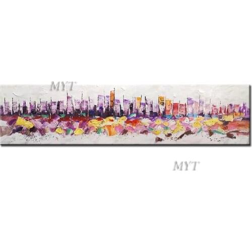 Beautiful City And Sea Scenery Abstract Oil Painting Wall Art Home Decor Picture Modern On Canvas 100% Handpainted No Framed
