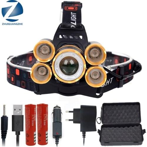 XHP100 Headlamp Headlight 10000LM Head Lamp Flashlight 20000 Lumens Zoomable Rechargeable 18650 Battery LED Bulbs For Camping