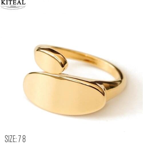 KITEAL Fashion New Brand Design Luxurio Gold Filled size 7 8 Lady engagement ring Geometric ins men ring jewellery