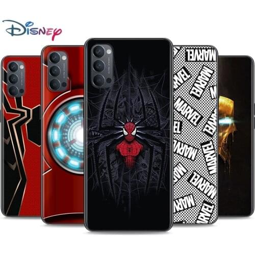 Marvel Iron Spider man Soft Black Silicone Cover For OPPO Reno 5 Pro+ 3 4 Lite F SE Z Pro 4G 5G Phone Case Shell