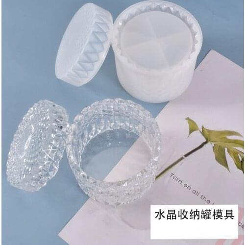 DIY Crystal Silicone Mold Set Table Bottom Storage Box Candy Spot Container Resin Mold Jewelry Display Accessaries Casting Mould