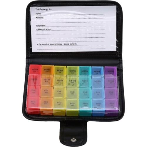 28 Squares Weekly 7 Days PP Tablet Pill Drug Holder Household Pill Candy Storage Box Dispenser Medicine Organizer Container Case