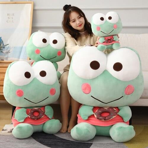 1pc 35cm-60cm Cute the Doughnut Frog Plush Pillow Stuffed Kids Toys Kawaii Smile Frog Dolls for Children Birthday Gift