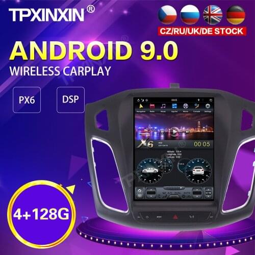 PX6 IPS Android 9.0 4+128G Tesla Style Car Radio For Ford Focus 2010-2018 GPS Navigation Stereo Recoder Head Unit DSP Carplay