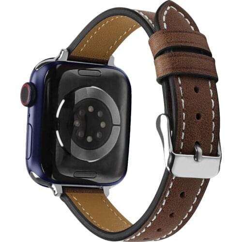 New for apple watch band Leather series SE 6 5 4 44mm 40mm belt for Apple watch band strap 3 2 1 wrist strap 38 42mm