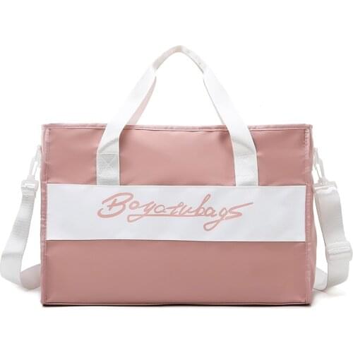 Gym Bag Dry and Wet Separation Fill Water Cup Women Waterproof Travel Shoulder Portable Stitching Contrast Color Luggage X652D