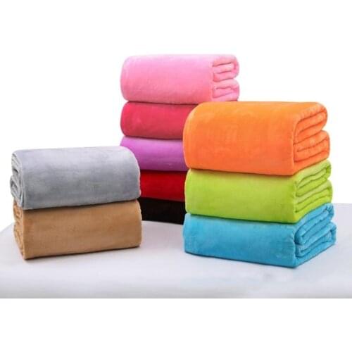 Home Textile Sofa Bedding Fleece Blanket Summer Solid Color Blankets Super Soft Warm Flannel Throw On Sofa/Bed/Travel Bedspreads