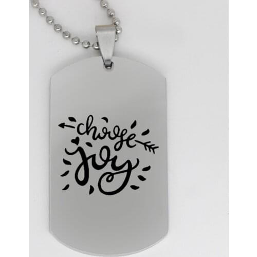 Ufine jewelry inspirational gift pendant army card arrow choose joy stainless steel customed necklace N4210