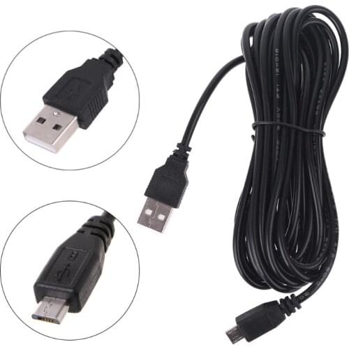 100% Brand New and High Quality 3.5m Car Camera DVR Power Cable Charger Adapter for Dash Cam Output 5V/2A Mini Micro USB