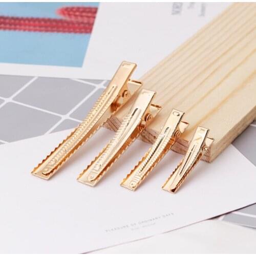 Crocodile alligator clip hair 50 Gold Crocodile Clip Diy Accessories Barette Hairpins Wholesale