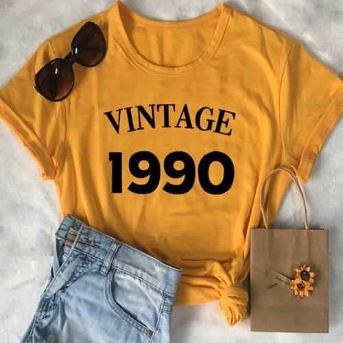 Vintage 1990 Birthday Party Tshirt Streetwear 31th T Shirt Women Plus Size Cotton Lady Clothes Fashion O Neck Short Sleeve Tees