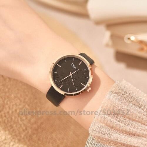 100pcs/lot 103024 Fashion Watches For Women Leather Belt Flower Clock Wholesale Sport Watches Wild Wristwatches