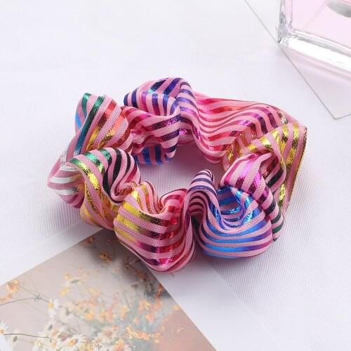 1PCS Hot Sale Color laser cloth large intestine hair ring Ponytail Elastic Hair Bands For Women Girls Hair Accessories Headwear