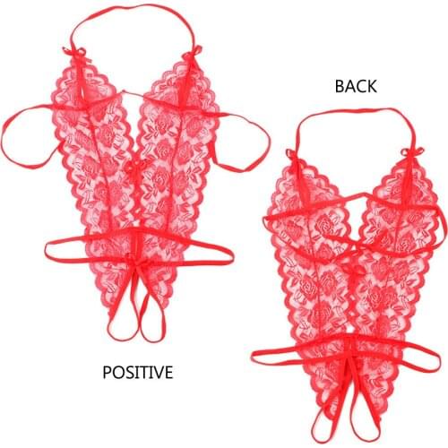 2020Summer Sexy Lace Siamese Perspective Three-Point Underwear G-string Babydoll Sleepwear Erotic Lingerie Products swimsuit