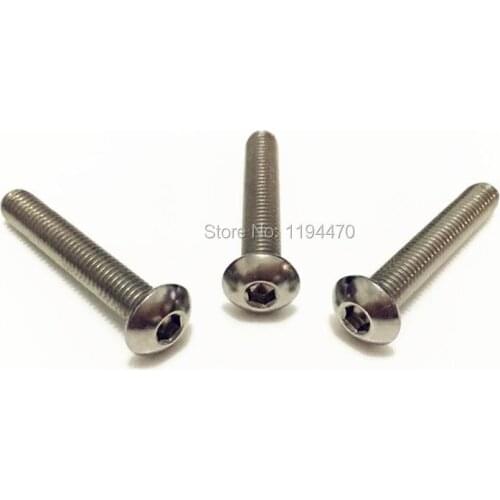 500pcs/Lot M2x5mm M2*5 ISO7380 Metric 304 Stainless Steel Button Head Hex Socket Cap Screw Round Head Allen Bolt