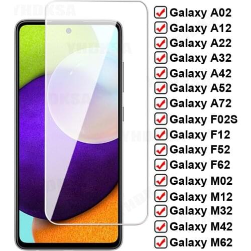 9D Full Tempered Glass For Samsung Galaxy A02 A12 A22 A32 A42 A52 A72 F02S F12 Screen Protector M02 M12 M32 M42 M62 F52 F62 Film