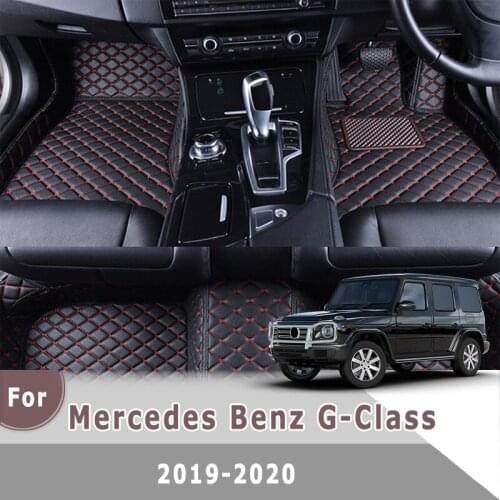 RHD Car Floor Mats For Mercedes Benz G-Class 2020 2019 Leather Carpet Custom Auto Styling Foot Pads Car Accessories Interior