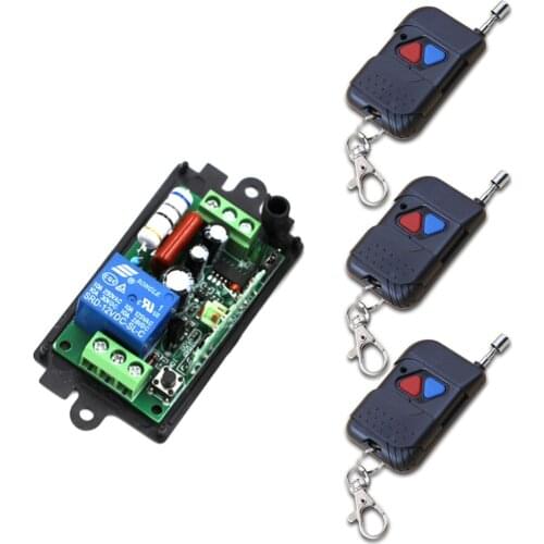 2017 New Design 1CH Radio Controller RF Wireless Relay Remote Control Switch 315 MHZ 3Transmitter+1 Receiver AC110V 220V