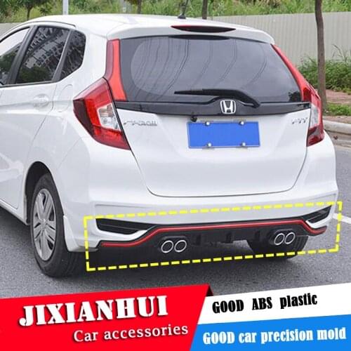 For Honda FIT JAZZ Body kit spoiler 2018-2019 For JAZZ 4CK ABS Rear lip rear spoiler front Bumper Diffuser Bumpers Protector