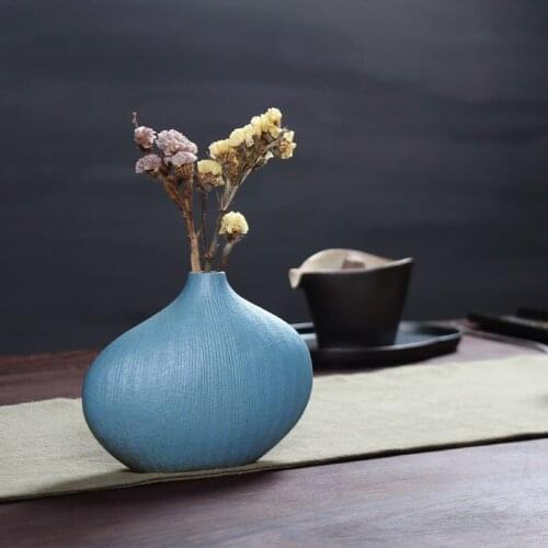 Coarse Pottery Small Flower Mini Ceramic Vase Office Home Furnishings Ceramic Porcelain Vase Small Ornaments Bonsai Pot Vase