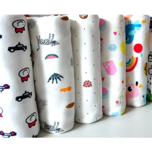 Cotton Knitting Fabric by Half Meter DIY Sewing Uphostery Baby Clothing Stretch Printed Cartoon Jersey Fabric Other Fabric Plain