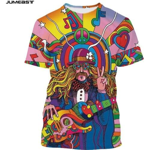 Jumeast Brand Men Women 3D Printed T-Shirt Cartoon Anime Hippie art Short Sleeve T Shirt Sport Pullover Tops Tees