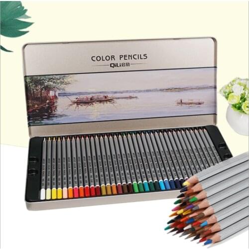 Oil 36/72 Colors Colored Pencil Wood Graffiti Iron Box Fill Pen Advanced Colored Lead Painting Sketch School Supplies