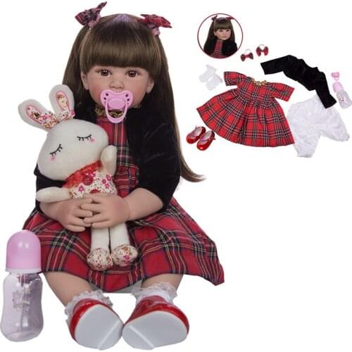 KEIUMI Bebe Reborn Boneca 60 cm Cloth Body Stuffed Reborn Baby Doll Silicone girl Kids Playmate For Childrens Day