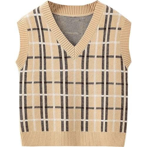 Plaid Toddler Sweater Khaki Boys Winter Clothes Childrens Pullover Fall Knitted Wear Cotton Quality Fashion
