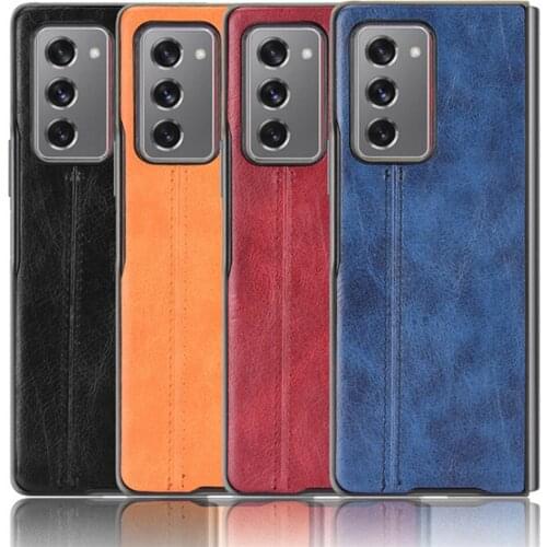 For Samsung Galaxy Z Fold2 Phone Leather Phone Protective Case Cover Shockproof Back Case Shell for Samsung Galaxy Z Fold2 Phone