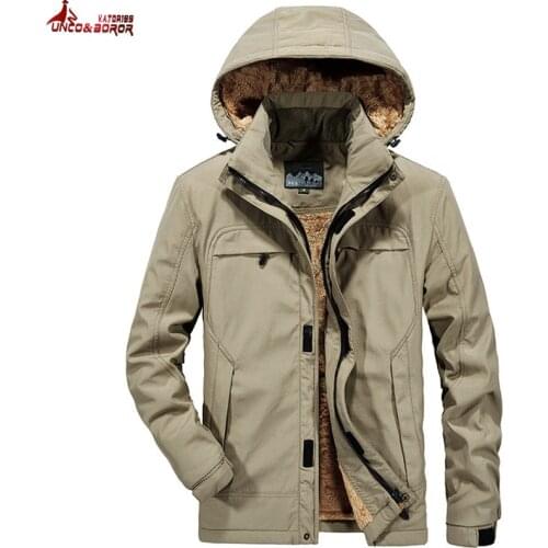 New Fleece cotton Hooded Winter Jacket Men waterproof coat Parka Outerwear Thick Thermal Warm Wool Liner Men Clothing M-6XL